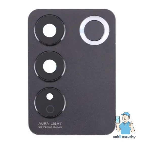 Camera Lens Glass with Frame for Vivo V27 Pro Black